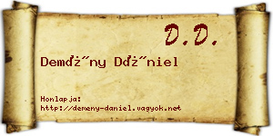 Demény Dániel névjegykártya