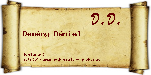 Demény Dániel névjegykártya